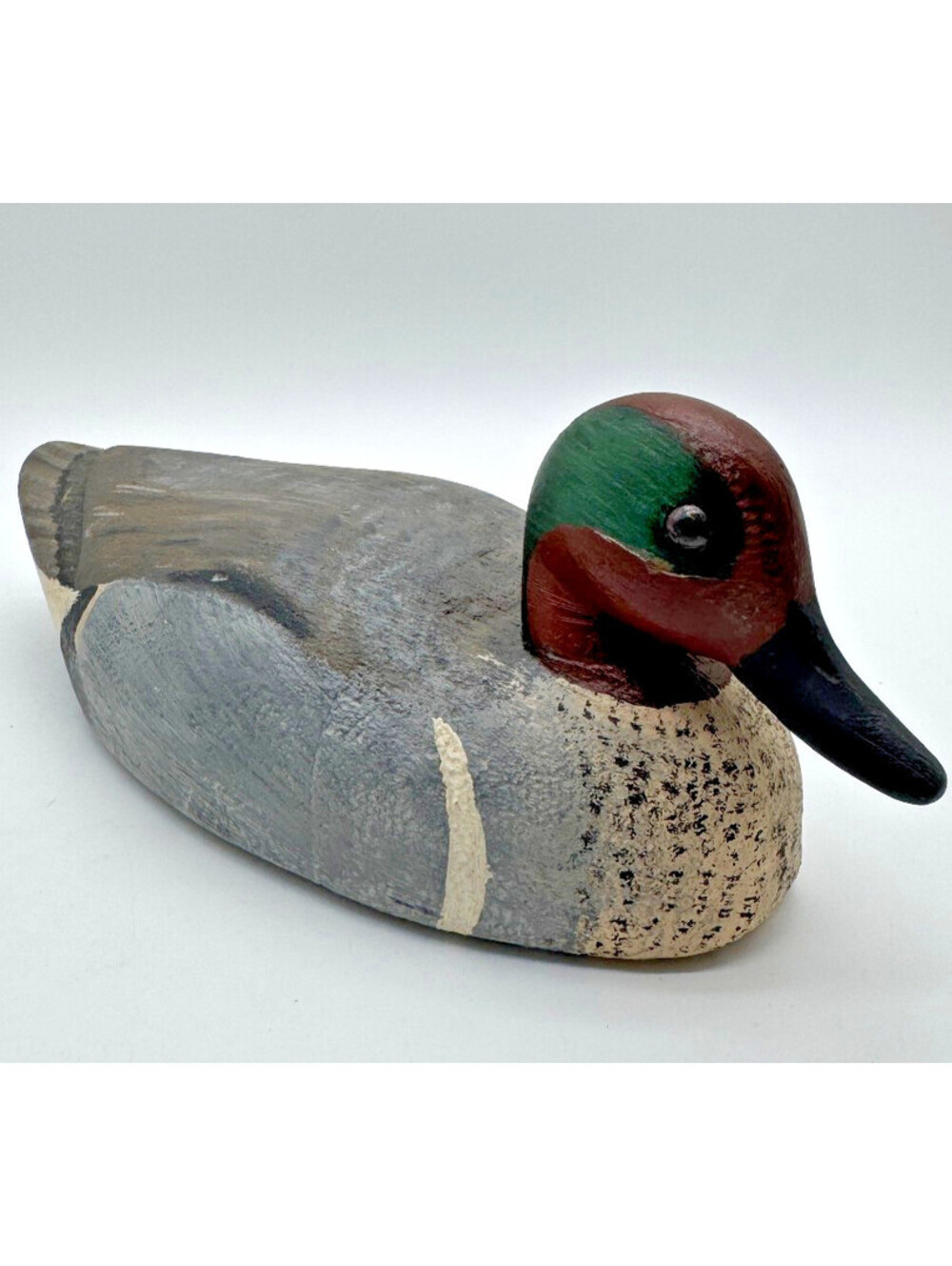 Robert Wagner 1988 Green Winged Teal Hand Carved Wood Duck Decoy - Documented